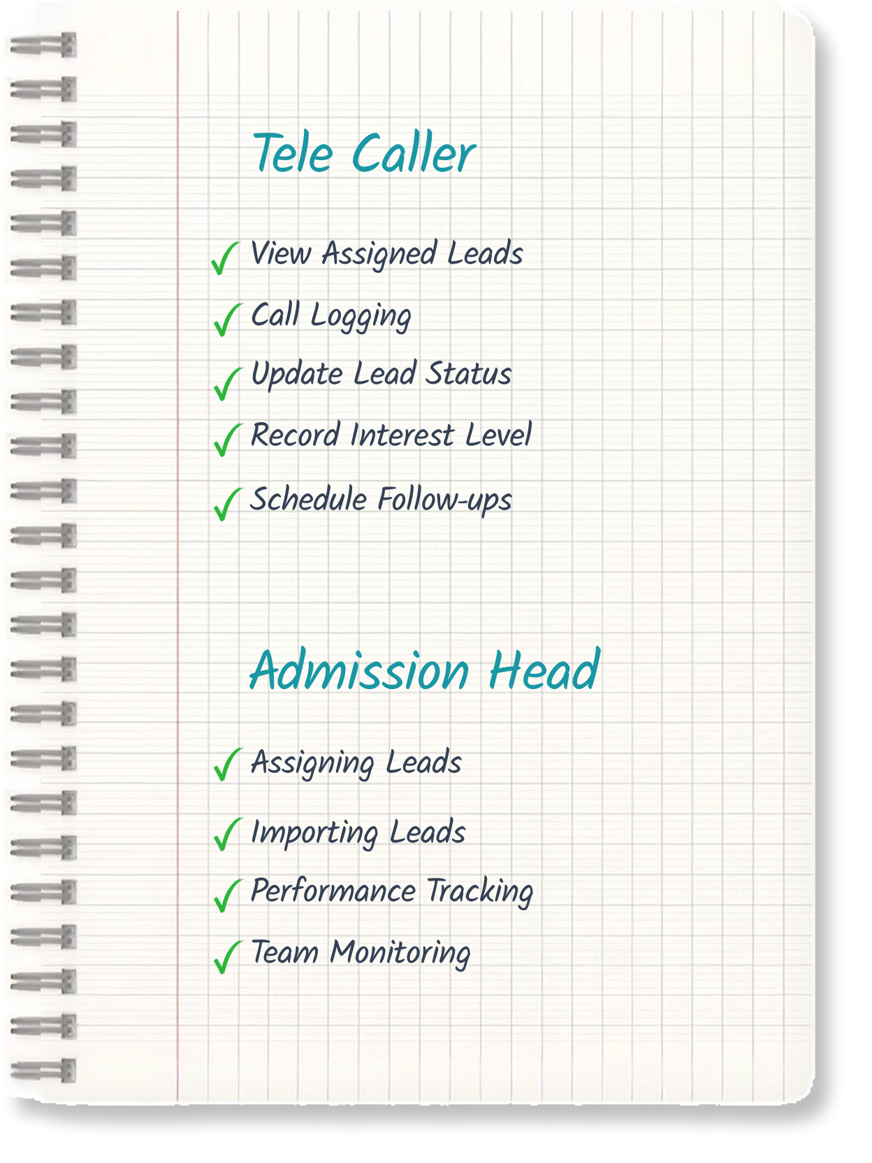 Tele Caller and Admission Head Notebook Workflow